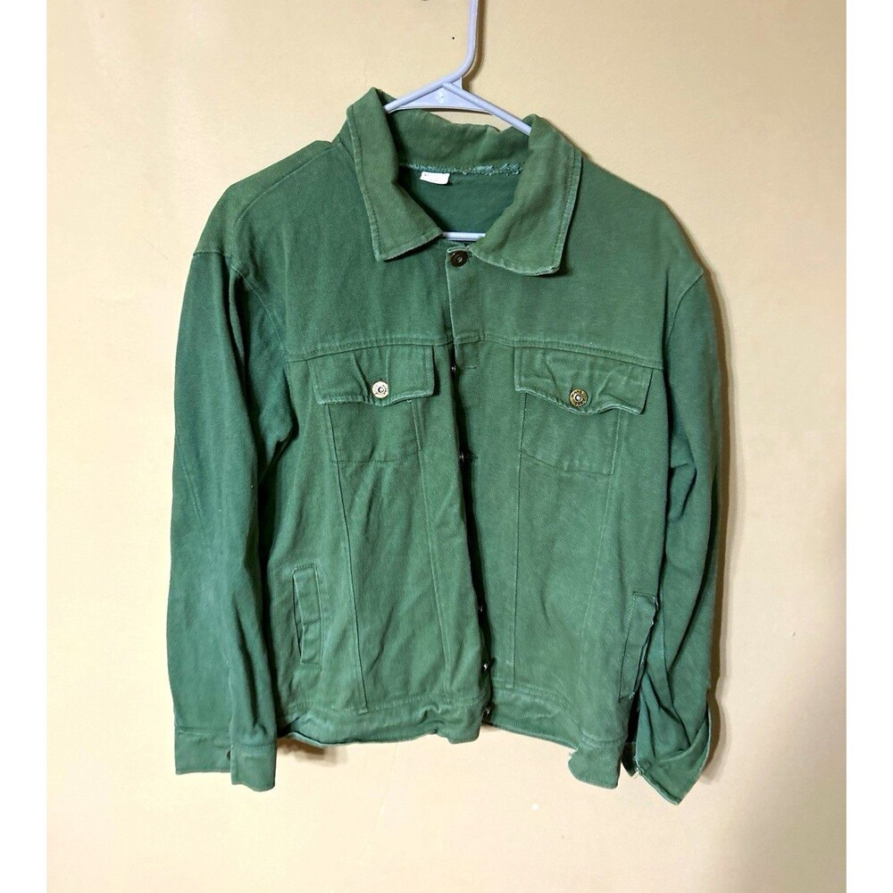 Green Button-Front Jacket XL Regular Fit - Picture 1 of 3